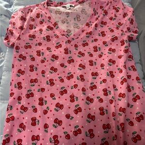Freshman Pink Cherry Pattern Top